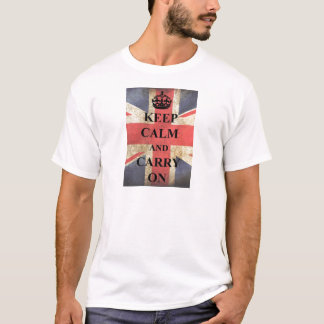 Behalt Calm Carry auf britischer Flagge T-Shirt