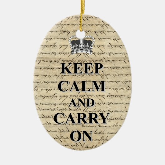 Behalt Calm & Carry on Keramik Ornament (Vorne)
