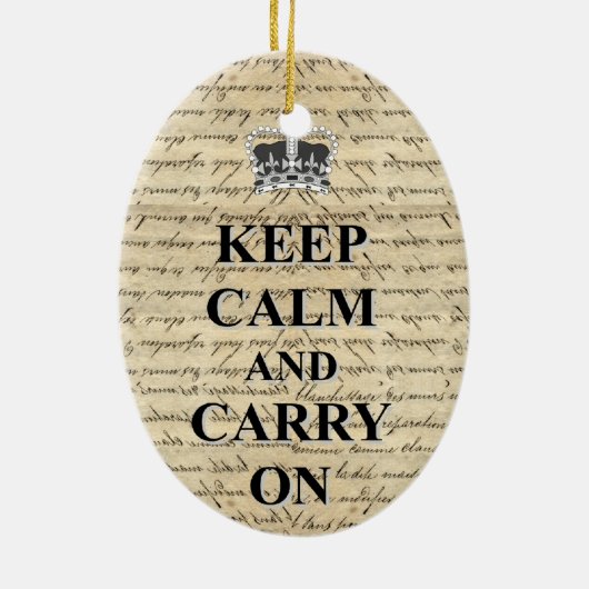 Behalt Calm & Carry on Keramik Ornament (Hinten)