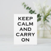Behalt Calm Carry on Postkarte (Stehend Vorderseite)