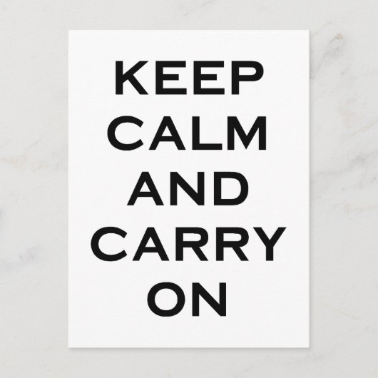 Behalt Calm Carry on Postkarte (Vorderseite)