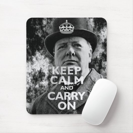 Behalt Calm & Carry on Winston Churchill Mousepad (Mit Mouse)