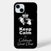 Behalt Calm Celebrate Goat Year Black iPhone Case (Rückseite)