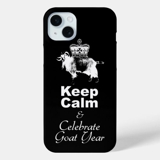 Behalt Calm Celebrate Goat Year Black iPhone Case (Rückseite)