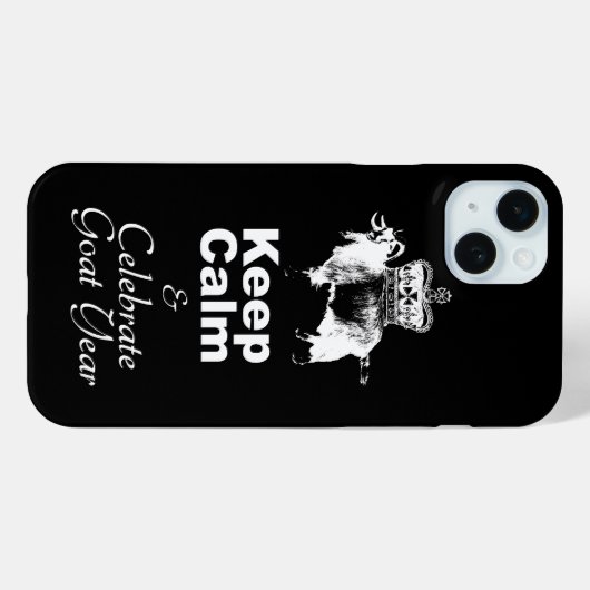 Behalt Calm Celebrate Goat Year Black iPhone Case (Rückseite (Horizontal))