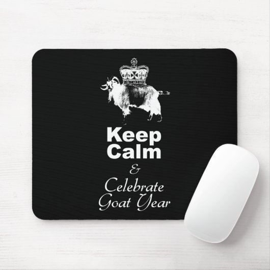 Behalt Calm Celebrate Goat Year Black Mouse Pad Mousepad (Mit Mouse)