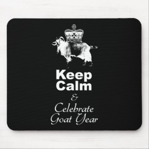 Behalt Calm Celebrate Goat Year Black Mouse Pad Mousepad