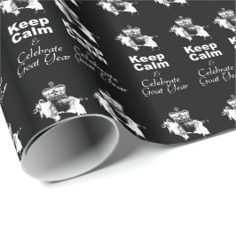 Behalt Calm Celebrate Goat Year Black Wrapping Pap Geschenkpapier