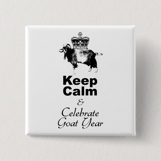 Behalt Calm Celebrate Goat Year Button (Vorderseite)