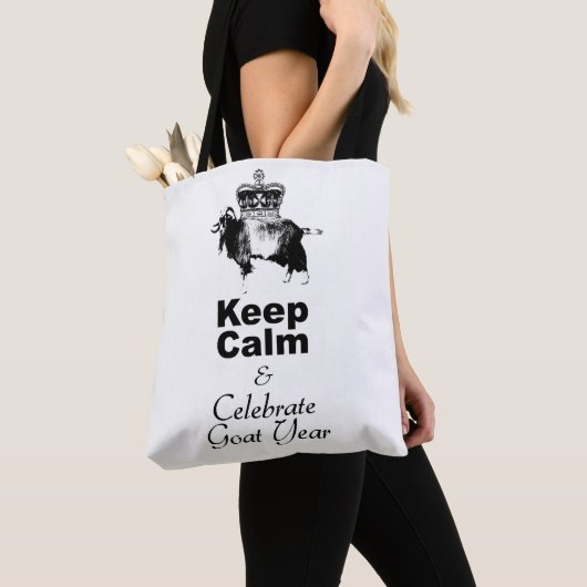 Behalt Calm Celebrate Goat Year White Tote Bag Tasche (Von Nahem)