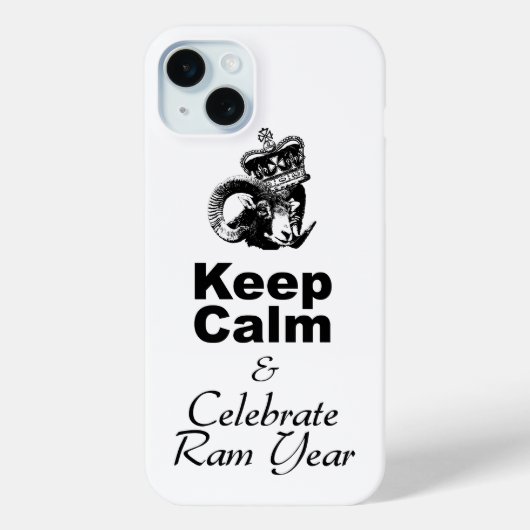 Behalt Calm Celebrate Ram Year iPhone Case (Rückseite)