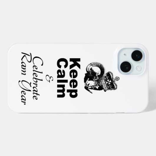 Behalt Calm Celebrate Ram Year iPhone Case (Rückseite (Horizontal))