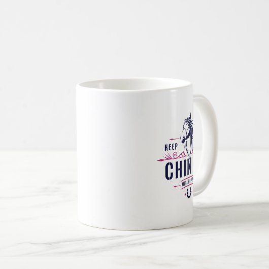 Behalt Calm Chin Up Heelse Reiten - Ho Kaffeetasse (VorderseiteRechts)