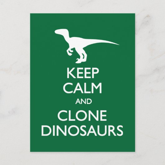 Behalt Calm Clone Dinosaurier Postkarte (Vorderseite)