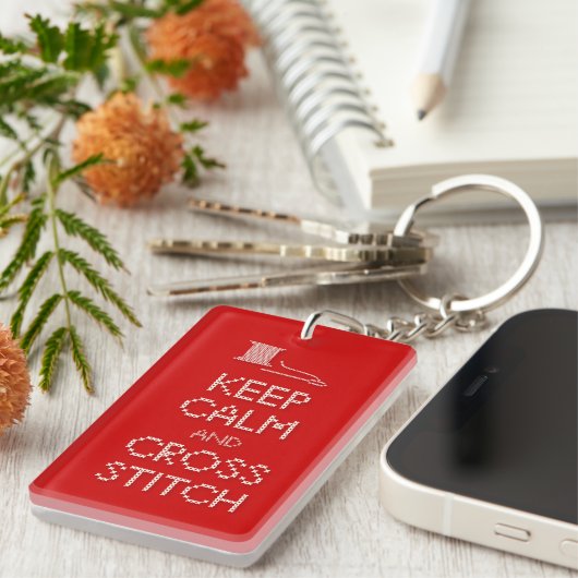 Behalt Calm Cross Stitch Schlüsselanhänger (Vorderseite rechts)