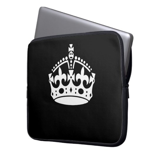 BEHALT CALM CROWN auf Black Customize This! Laptopschutzhülle (Vorderseite Links)