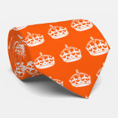 BEHALT CALM CROWN auf Orange Customizing Dies! Krawatte (Gerollt)