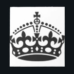 Behalt Calm Crown Notizblock<br><div class="desc">Behalt Calm,  behalt ruhige Krone,  Kronen,  weiter,  behalt,  König,  Königin,  Beruhigung tragen,  behalt ruhig weiter,  behalten,  ruhig,  tragen,  auf,  Vintag,  Poster</div>