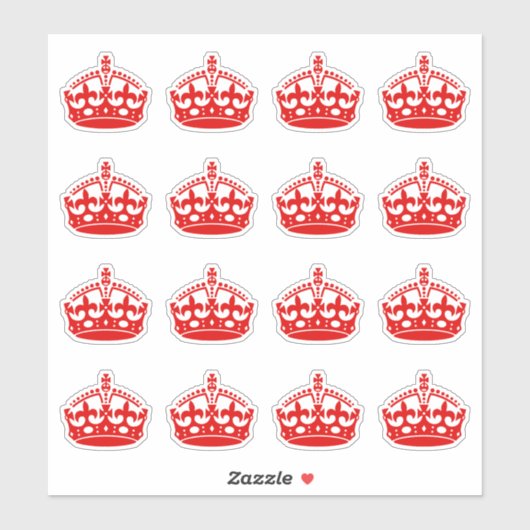 Behalt Calm Crown Red Aufkleber (Blatt)
