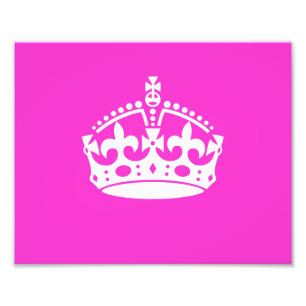 BEHALT CALM CROWN Royal Icon on Pink Anpassen Fotodruck