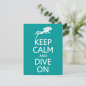 Behalt Calm & Dive On Custom Color Postcard Postkarte (Stehend Vorderseite)