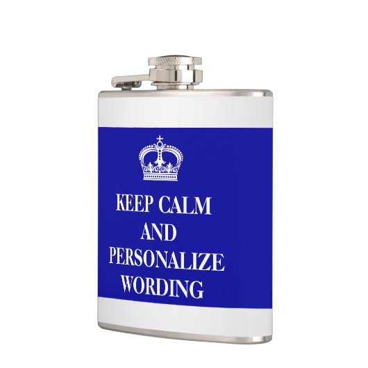 Behalt Calm DIY Kronblau weiß Flachmann (Links)