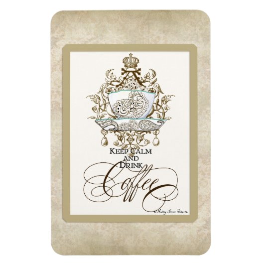 Behalt Calm & Drink Coffee - Küchendekor Magnet (Vertikal)