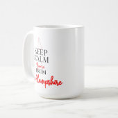 Behalt Calm Du bist aus New Hampshire Kaffeetasse (Vorderseite Links)