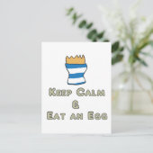 Behalt Calm Eat an Egg Postkarte (Stehend Vorderseite)
