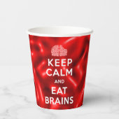 Behalt Calm Eat Brains Pappbecher (Rückseite)