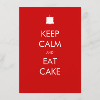 Behalt Calm Eat Cake 75. Geburtstag Einladung