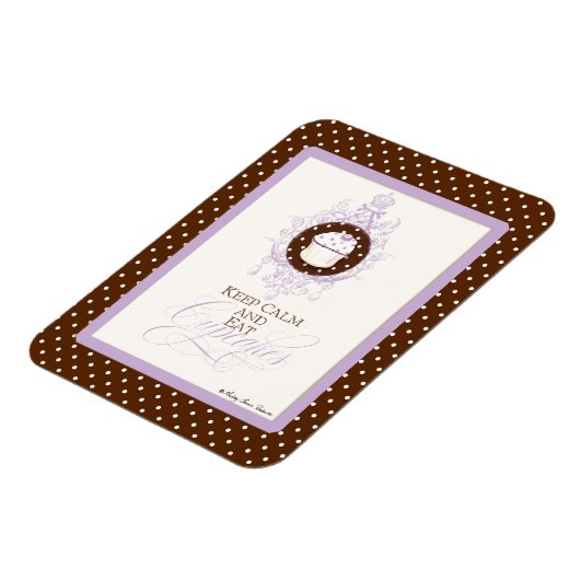 Behalt Calm & Eat Cupcakes - Modebewusstes Design Magnet (Linke Seite)