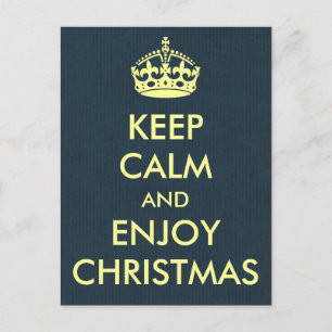 Behalt Calm Enjoy Christmas Grayish Blue Kraft Pap Feiertagspostkarte