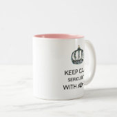 "BEHALT CALM - ERNST - MIT ADHS?" zweiteilige COFF Zweifarbige Tasse (VorderseiteRechts)