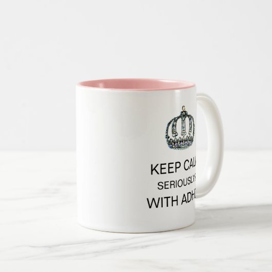 "BEHALT CALM - ERNST - MIT ADHS?" zweiteilige COFF Zweifarbige Tasse (VorderseiteRechts)