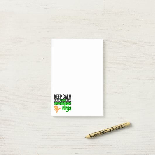 Behalt Calm EXCELlent SPREADSHEET NINJA Post-it Klebezettel (Auf Schreibtisch)