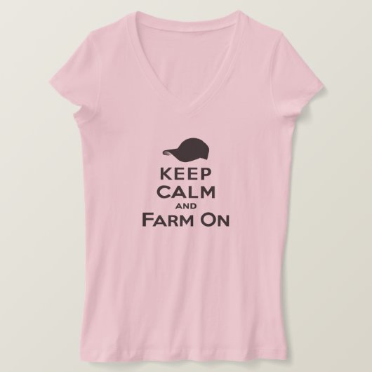 Behalt Calm & Farm On - Ladys T - Shirt (Design vorne)