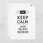 Behalt Calm - Frag, Glauben, erhalte Postkarte (Vorne/Hinten)
