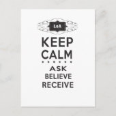 Behalt Calm - Frag, Glauben, erhalte Postkarte (Vorderseite)