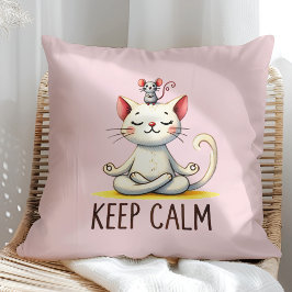 "Behalt Calm" Funny Cat Lovers Kissen