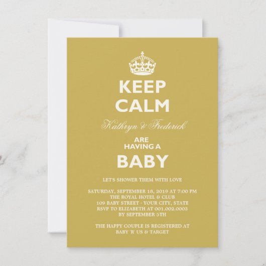 Behalt Calm Funny Couples Kinderdusche Party laden Einladung (Vorderseite)