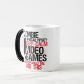 Behalt Calm Funny Gamers Tasse Zombie Apokalypse (Vorderseite Links)
