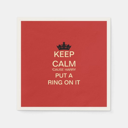 BEHALT CALM Funny Harry & Meghan Paper Party Napki Serviette (Vorderseite)