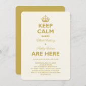 Behalt Calm Funny Sip & See Twins New Babies Birth Einladung (Vorne/Hinten)