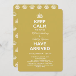 Behalt Calm Funny Twins Baby Sip & See Party Einla Einladung