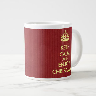 Behalt Calm Genießen Sie Weihnachten Rote Kraft P Jumbo-Tasse