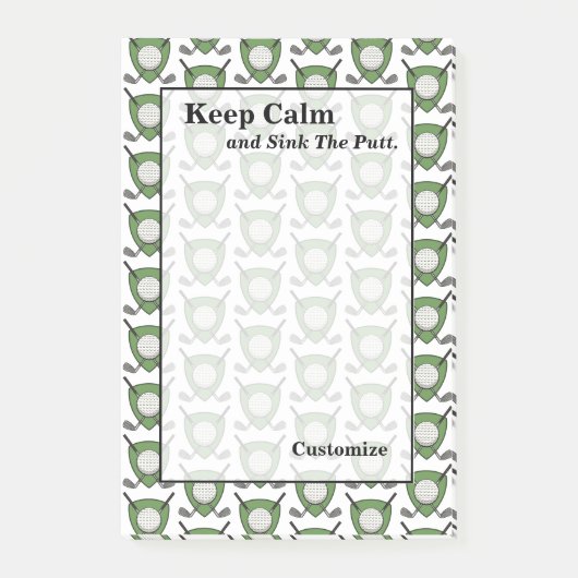 Behalt Calm Golf Themed Post-It Notizen (Vorderseite)