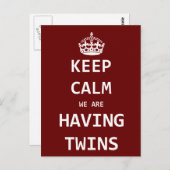 Behalt Calm haben wir Zwillinge Postkarte (Vorne/Hinten)