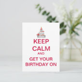 BEHALT CALM Happy Birthday Postcard Postkarte (Stehend Vorderseite)