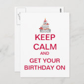 BEHALT CALM Happy Birthday Postcard Postkarte (Vorne/Hinten)